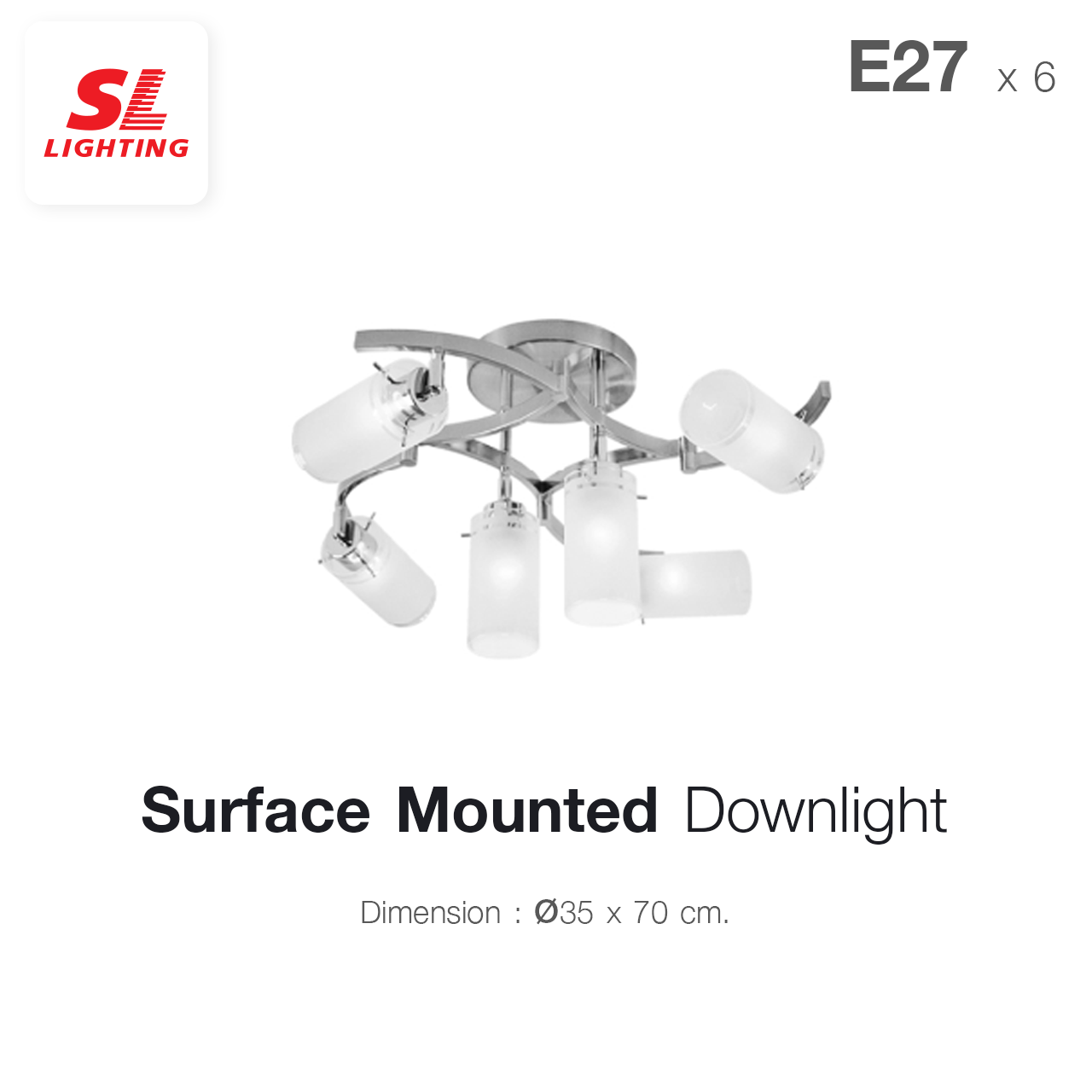 SL LIGHTING | โปรโมชั่นลดราคา โคมไฟเพดาน E27x6 รุ่น J-36/6