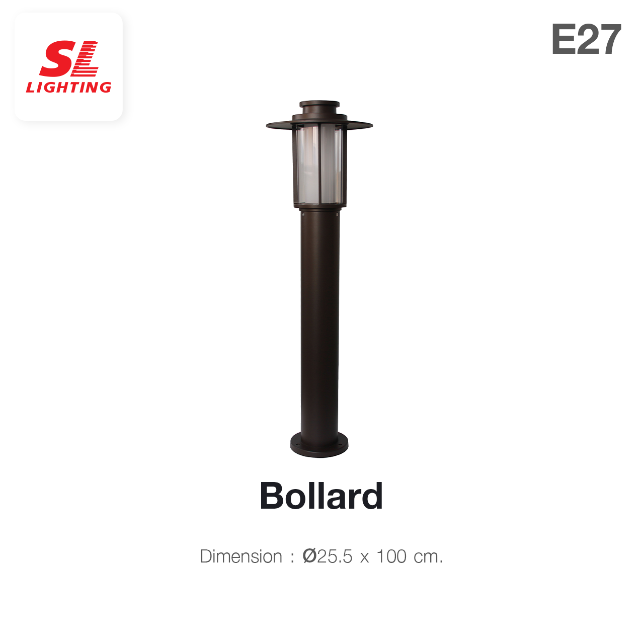 SL LIGHTING | โปรโมชั่นลดราคา Bollard ขั้วE27 รุ่น 5081F/DB-100CM