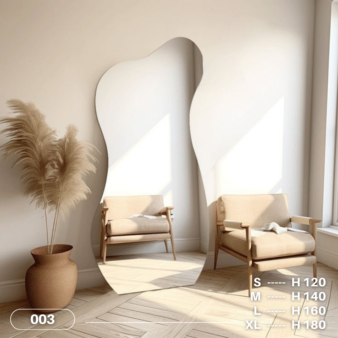 Freeform Mirror : 003 (แถมฟรีฐานไม้) กระจกทรงอิสระ (มี 4 ขนาด)