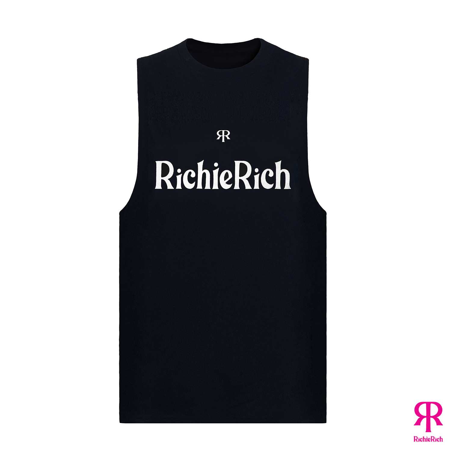 RICHIERICH By TandT - RICHIE RICH LOGO PRINTED COTTON JERSEY SLEEVELESS T-SHIRT