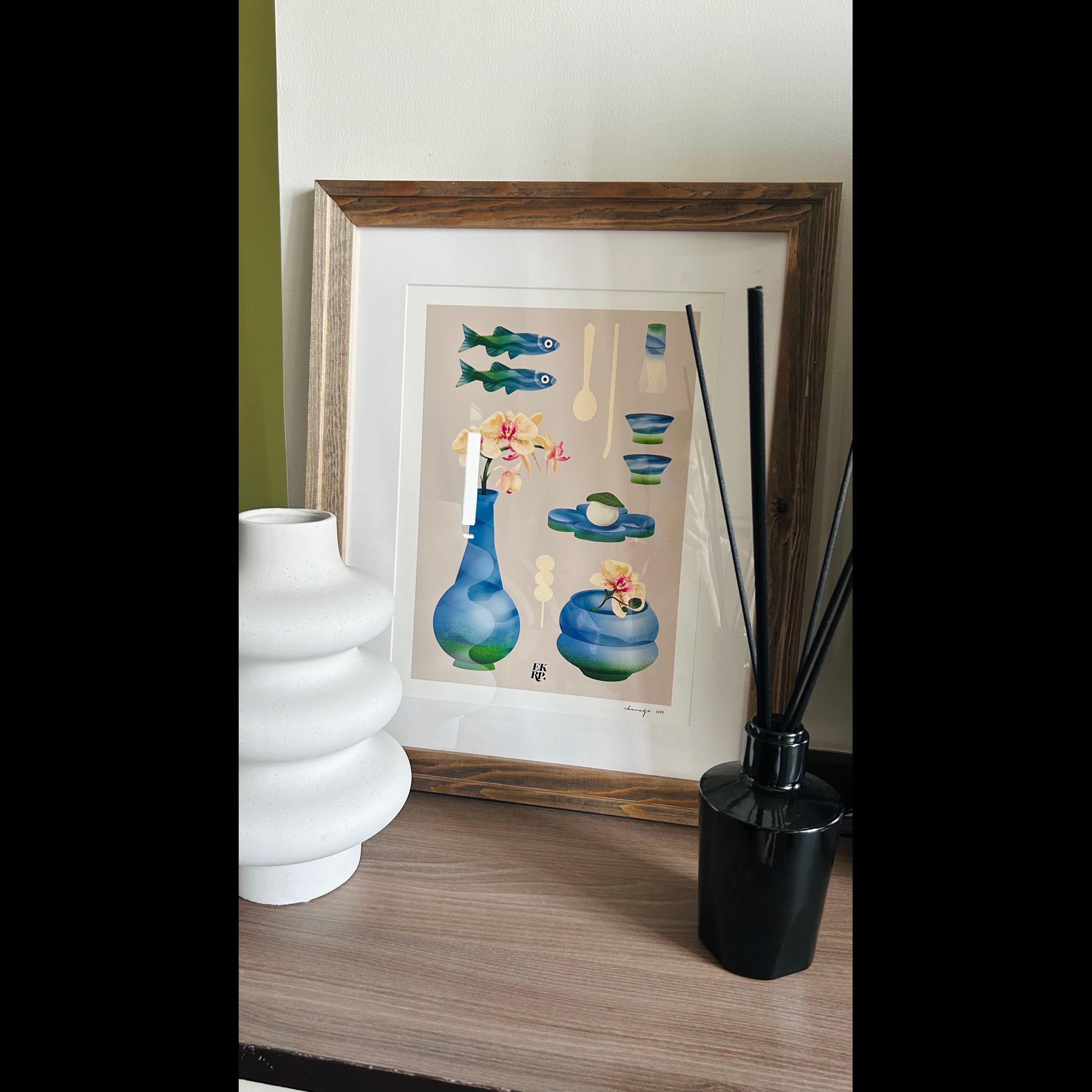Zen Tea Time - Artwork with frame