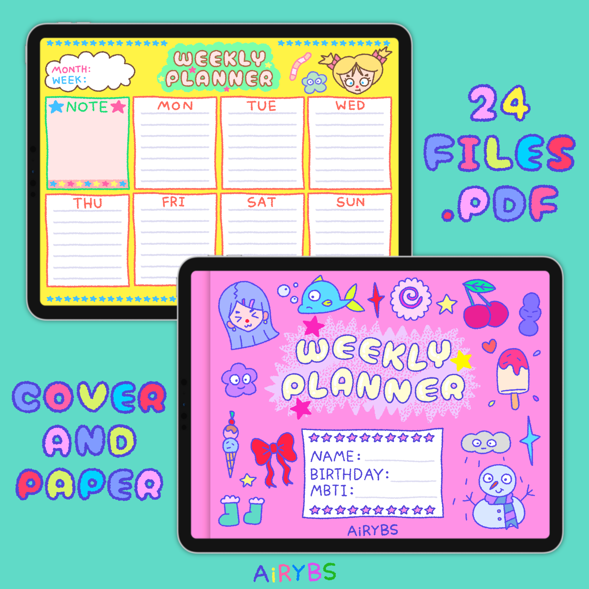 Digital Weekly Planner 🐠🍒