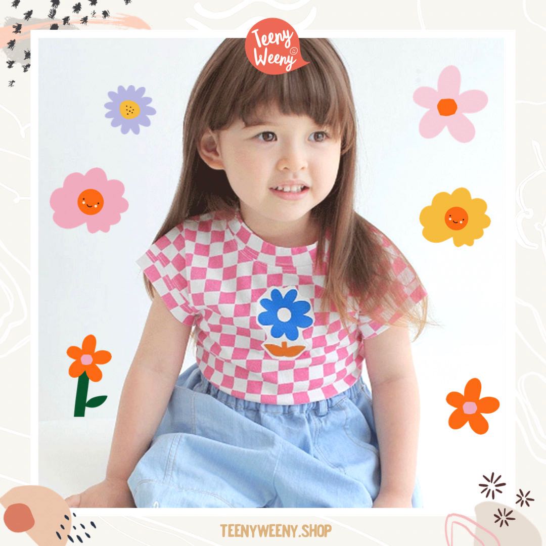 Teenyweeny.shop - Pink Chess Pattern Crop