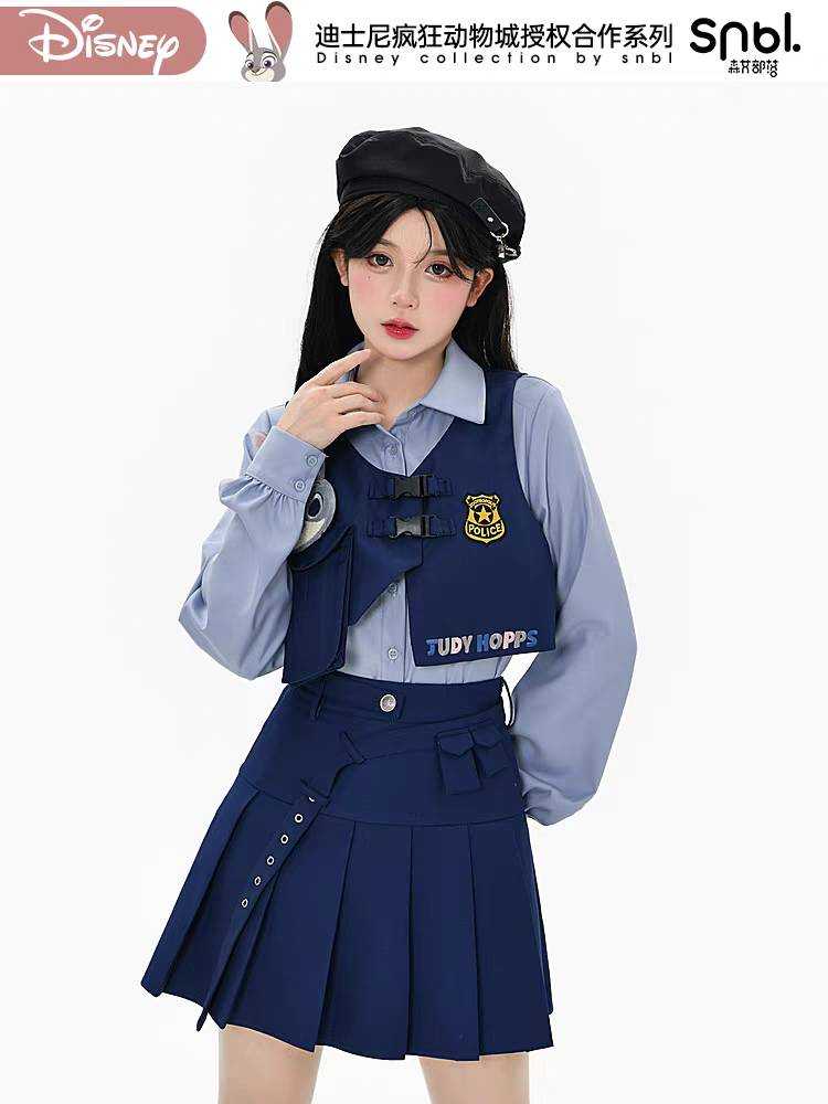 [มีพร้อมส่งทัก/Pre-order]Snbl x Disney ชุดตำรวจ JUDY Zootopia กระโปรง เสื้อกั๊ก จูดี้