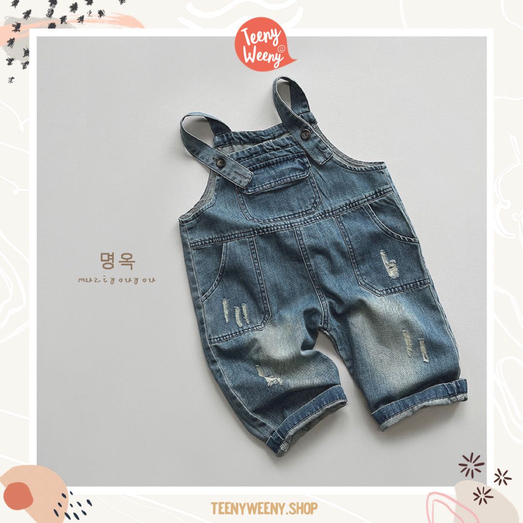 Teenyweeny.shop - Fade Jeans Jumpsuit  จั๊มสูทยีนส์