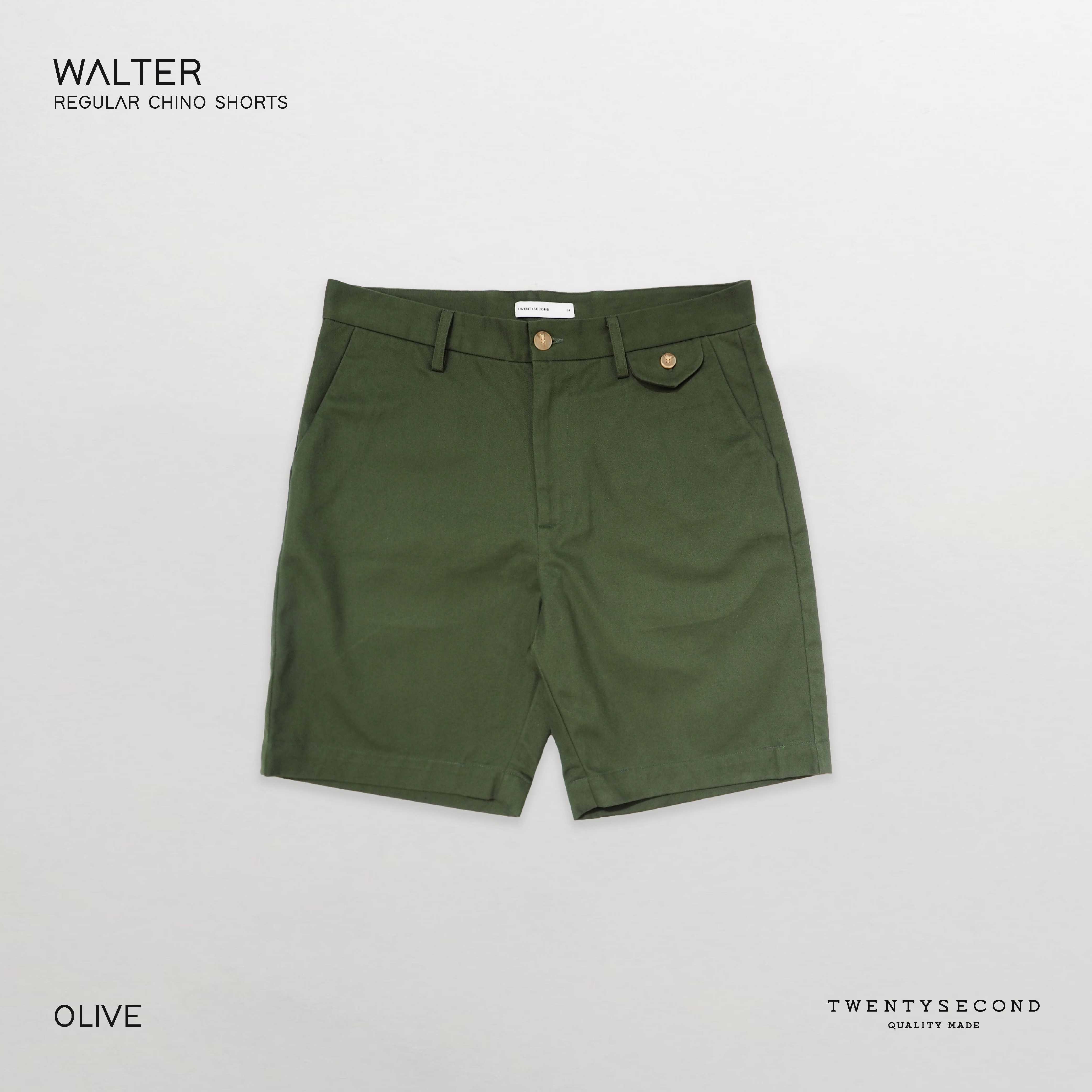 WALTER REGULAR CHINO SHORTS - OLIVE