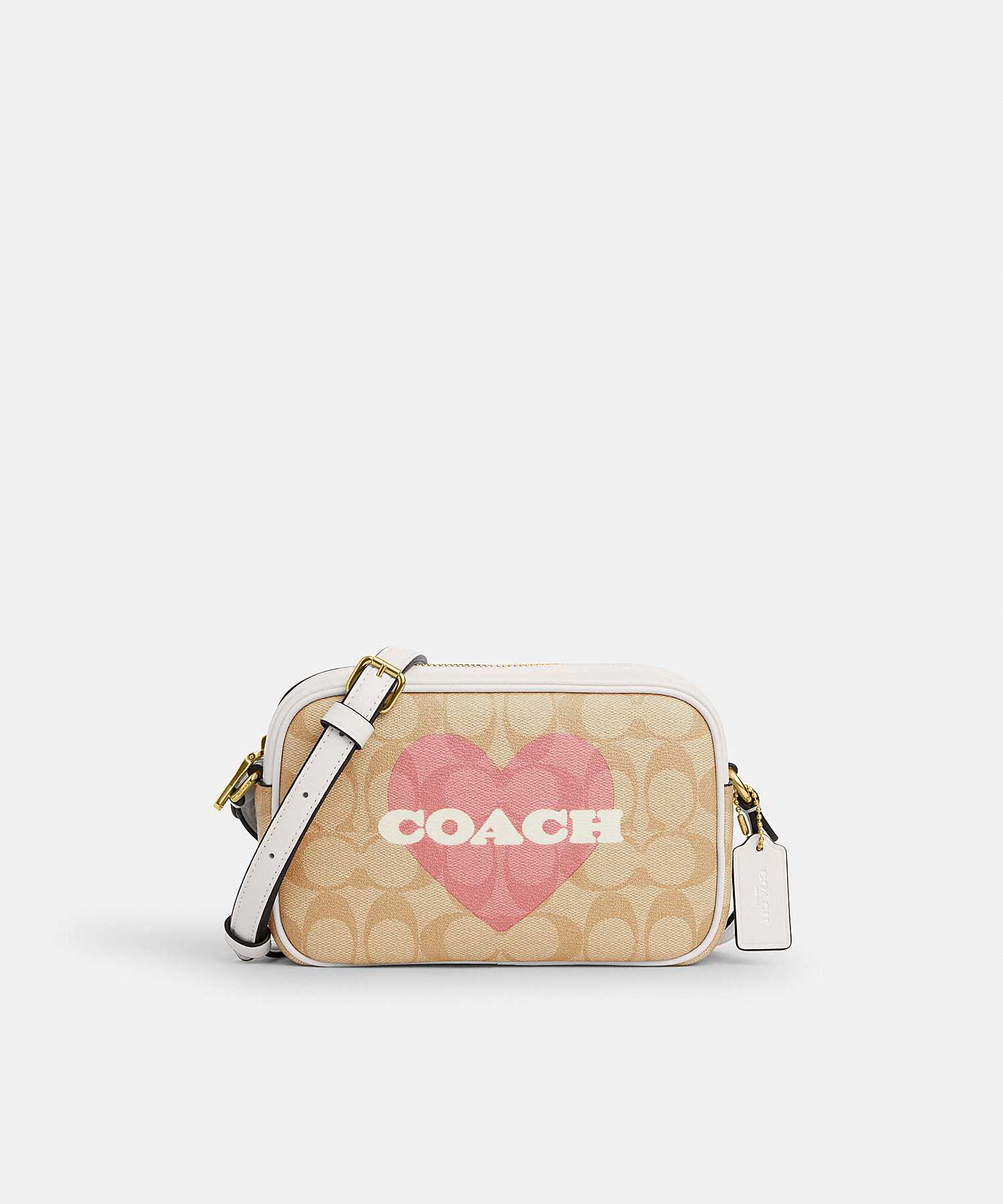 COACH MINI JAMIE CAMERA BAG IN SIGNATURE CANVAS WITH HEART PRINT CO939 IMOTV