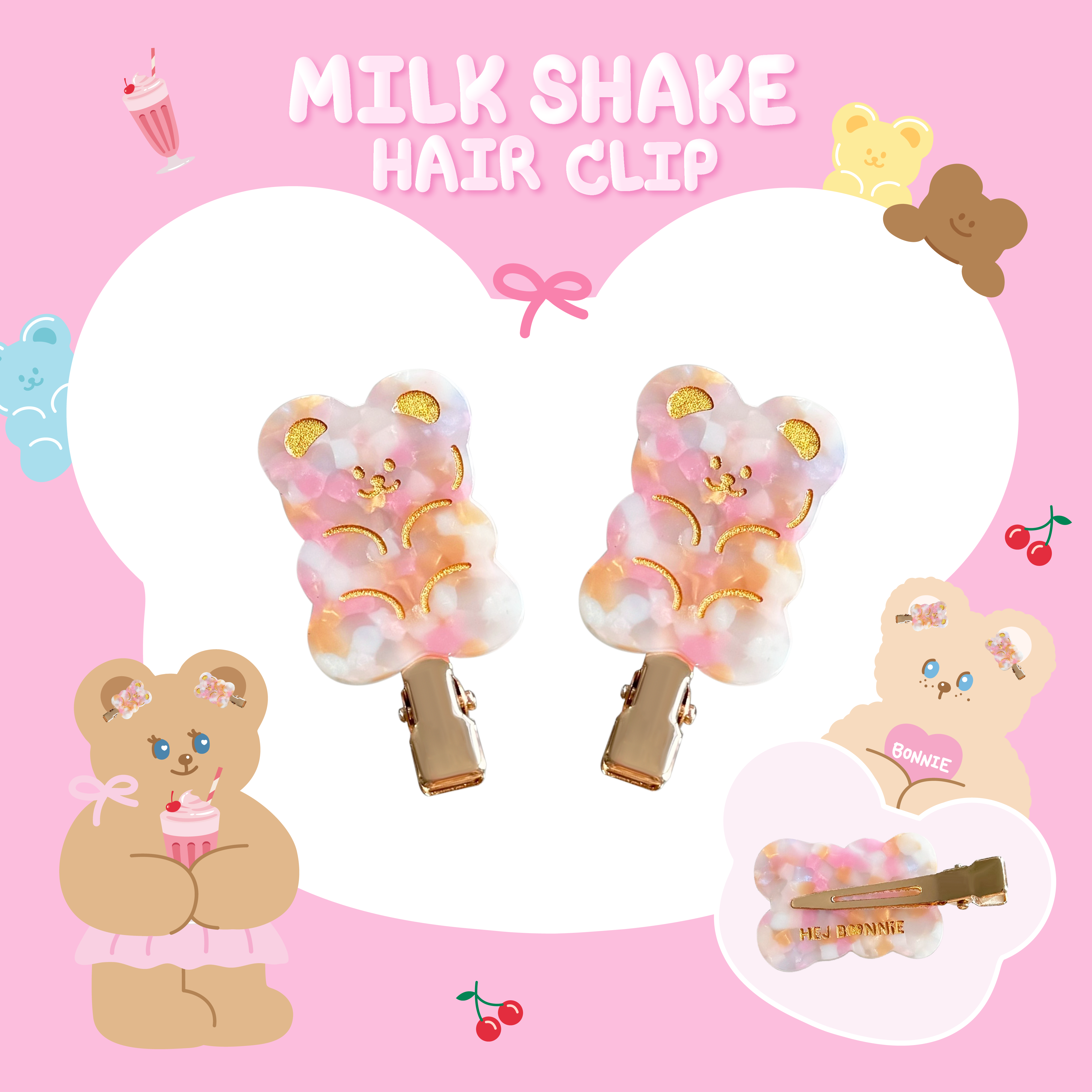 Milkshake Hair Clips l Hej Bonnie Official