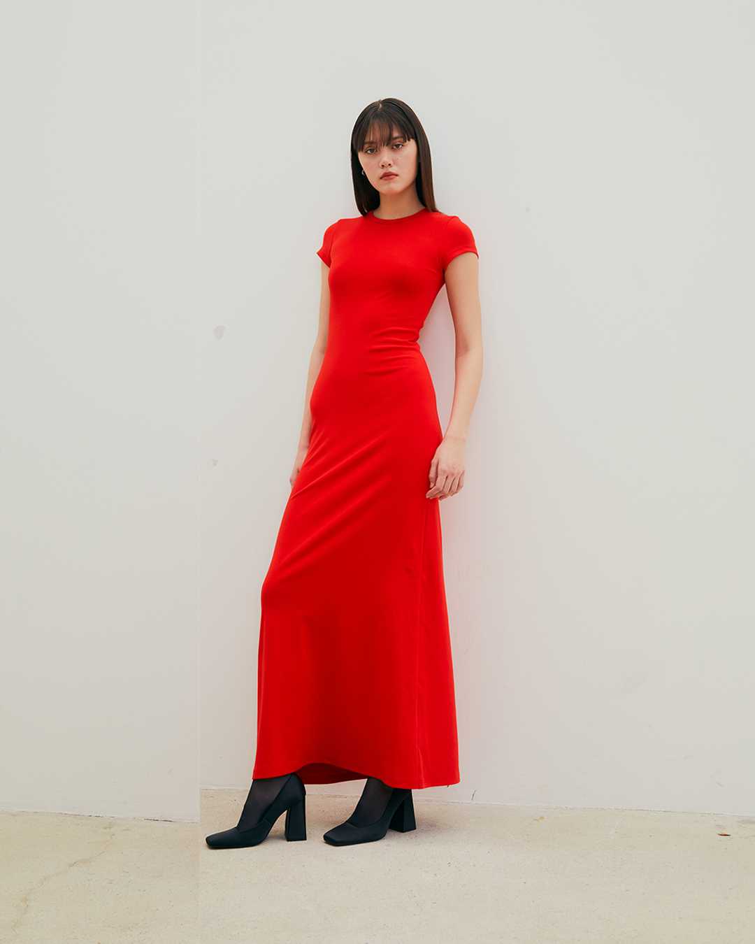 Cut out back dress (Red)