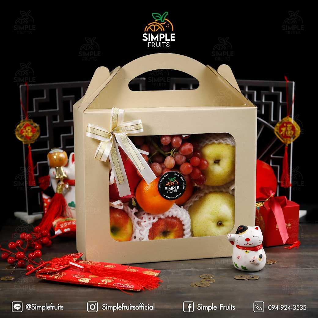 ผลไม้มงคลเป็นลูก 5 อย่าง Box Set 5 Lucky Fruits