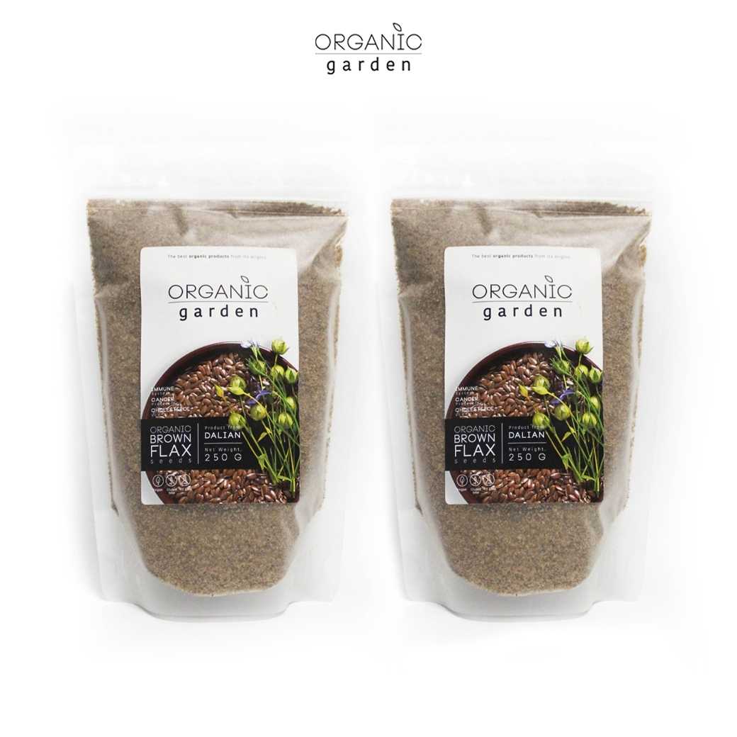 บราวแฟล็กซ์ แบบบด 250g. แพ๊ค 2ถุง   Brown Flax Seeds แบบบด 250g. (อาหารเสริมสำหรับเด็ก)