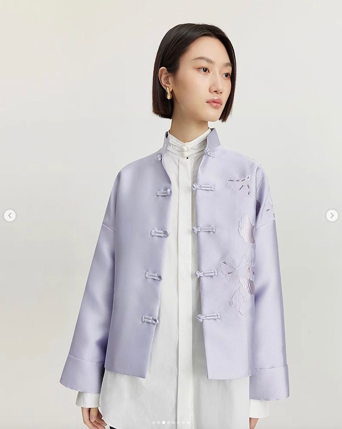 พร้อมส่ง ASAYA2236 : Romantic Ginko Leaf Embroidery Chinese style jacket