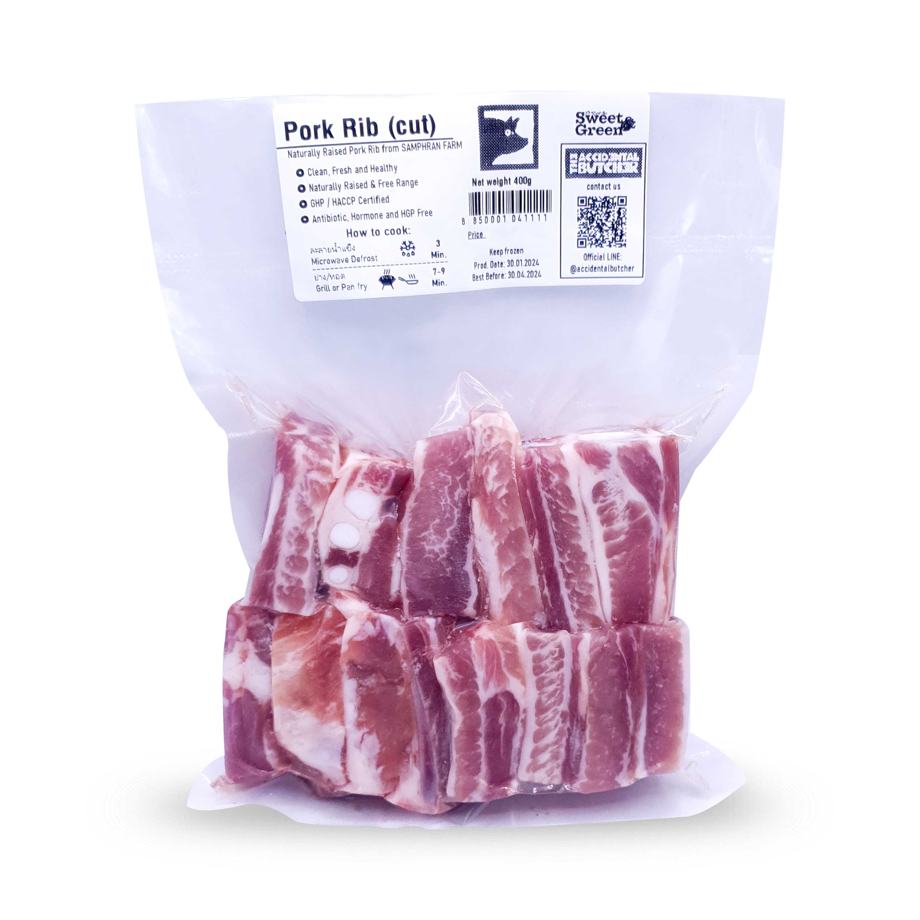 TAB Pork Rib (Cut)  400 g.  Best Before   14/08/2025