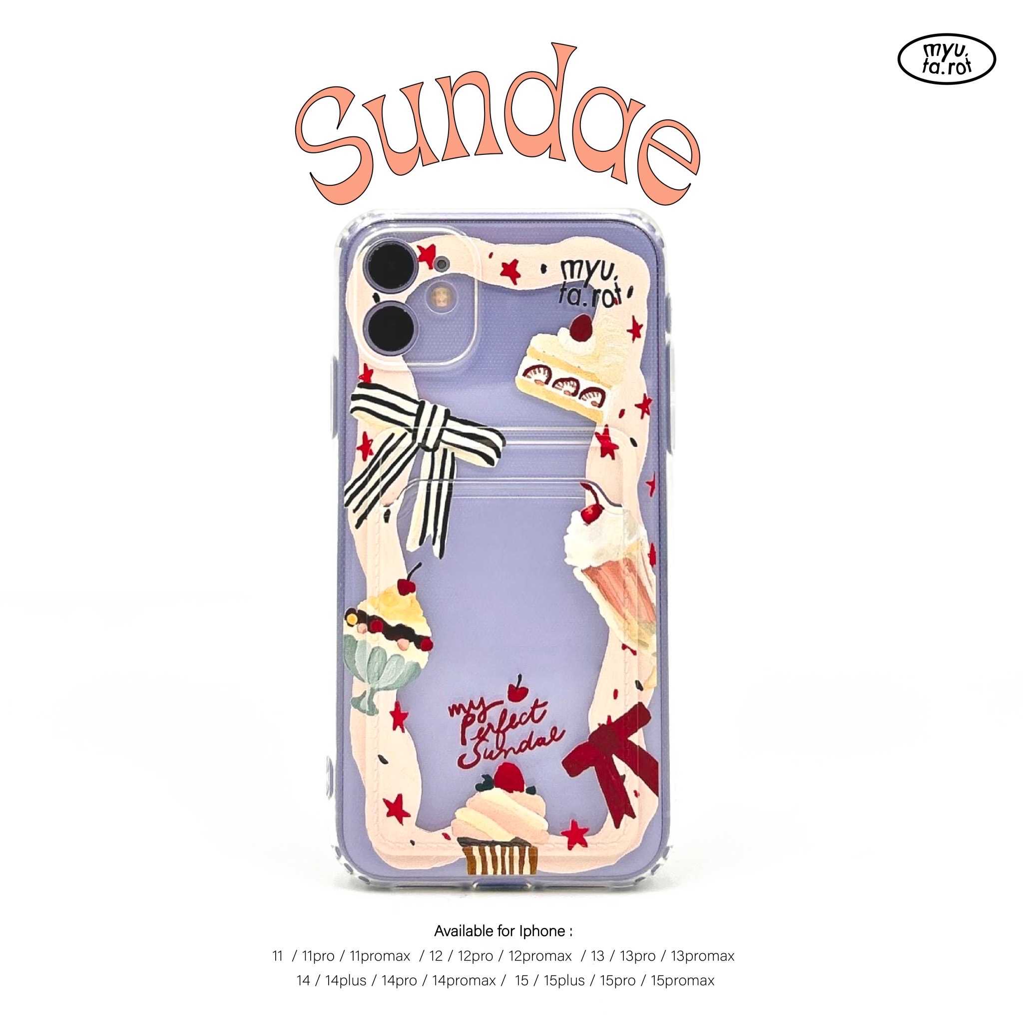iPhone case with card holder - Sundae