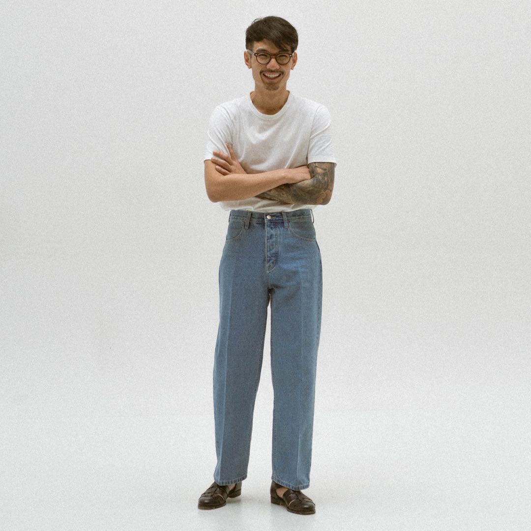 Flat Front Jeans Light Blue 