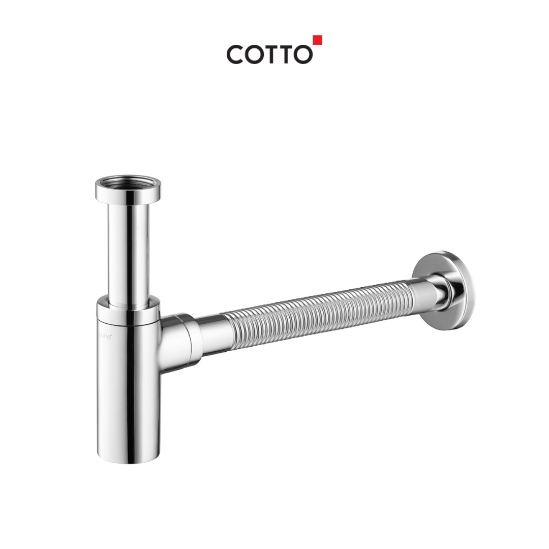 COTTO CT6814AX(HM) ท่อน้ำทิ้งอ่างล้างหน้าทรงกระบอก 32 ซม.แบบปรับท่อได้ (คอตโต้)