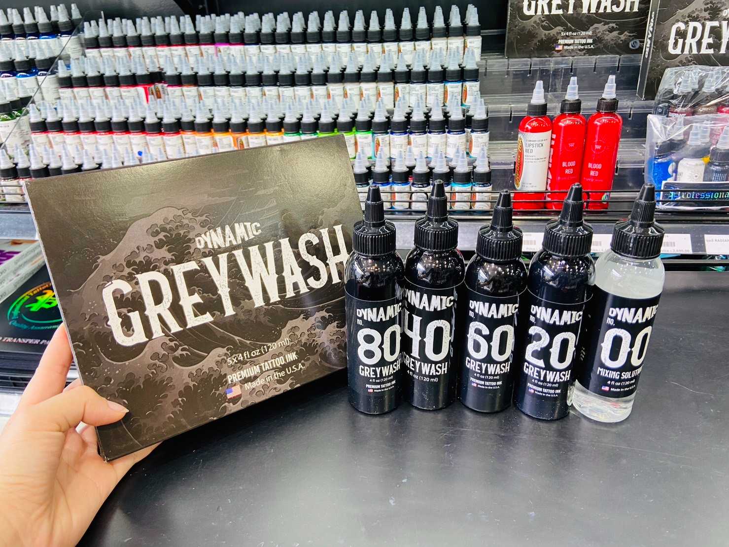 Dynamic Greywash Tattoo Ink - 4 oz. Bottle Set+Dynamic Mixing Solution