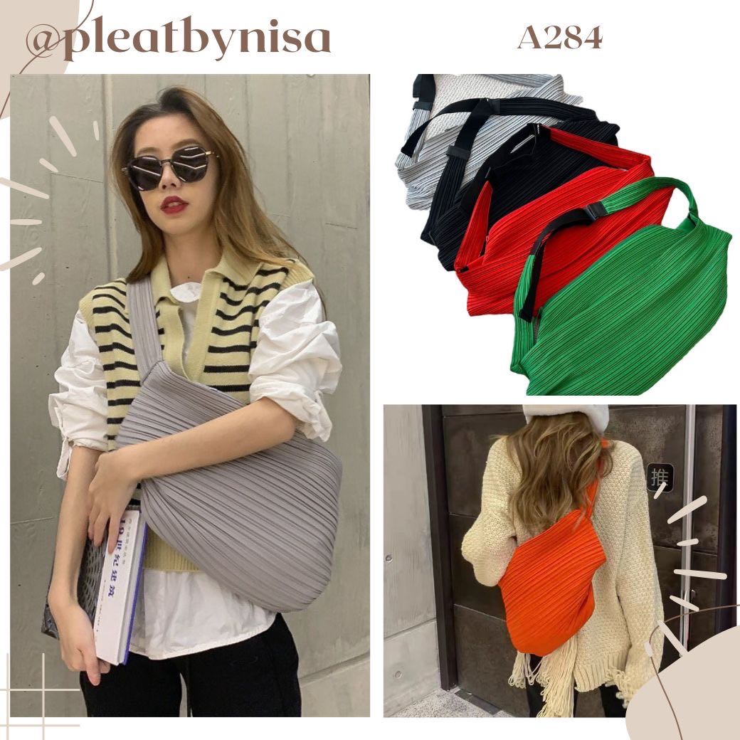 Peatbynisa A284 กระเป๋าอัดพลีท เนื้อผ้าPolyester100%