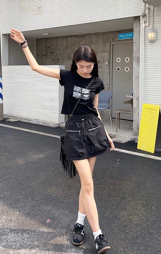 mini skirt (grey/ black)