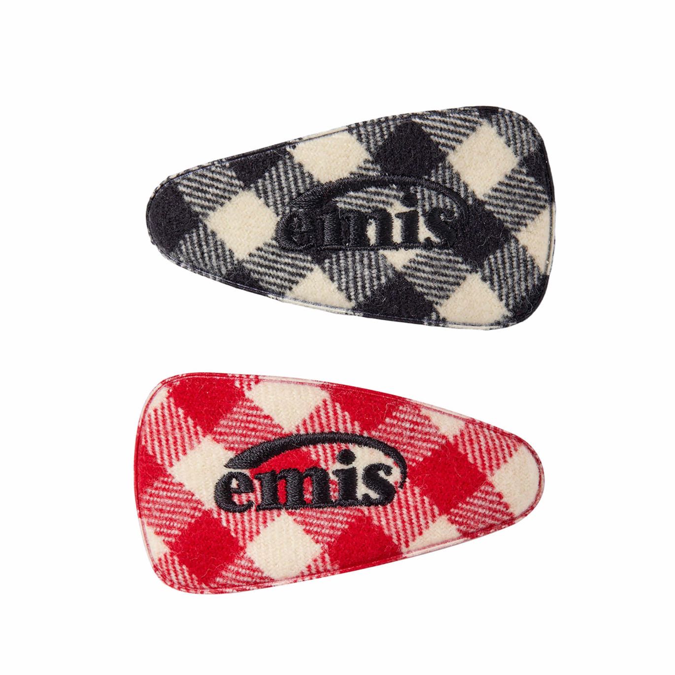 (พร้อมส่ง) EMIS -  CHECK WIDE HAIRPIN สี Red และ Black