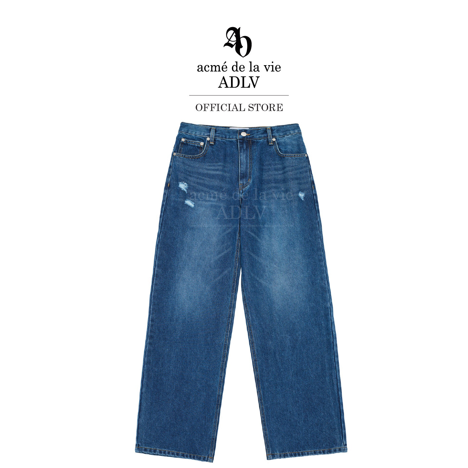 ADLV [acme de la vie] กางเกงยีนส์ รุ่น Recycle Cotton Denim Pants Blue Blue (50042SRCPTU_F3BLXX)