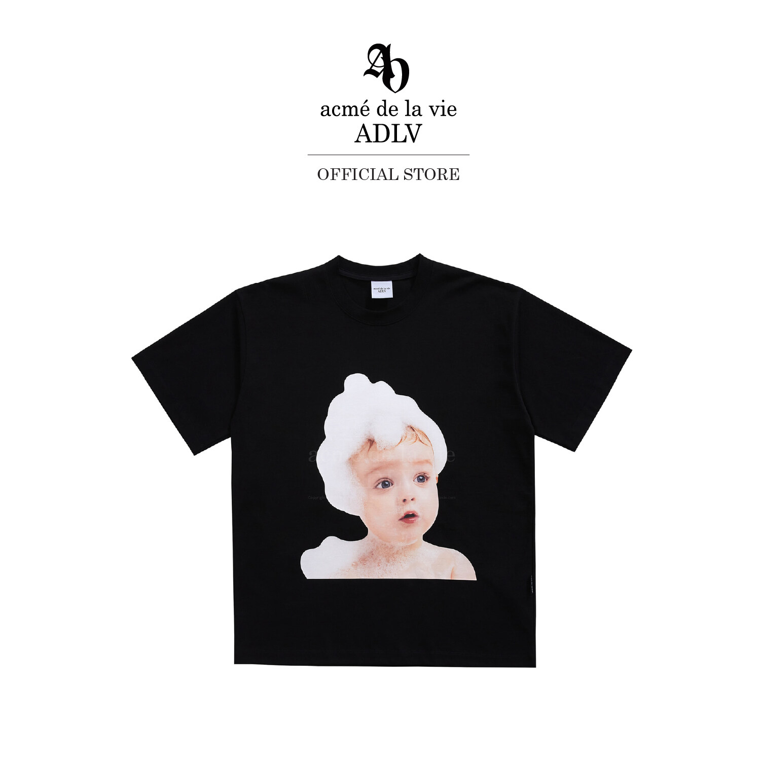 ADLV [acme de la vie] เสื้อยืด Oversize รุ่น Baby Face Short Sleeve T-Shirt Black Bubble Black