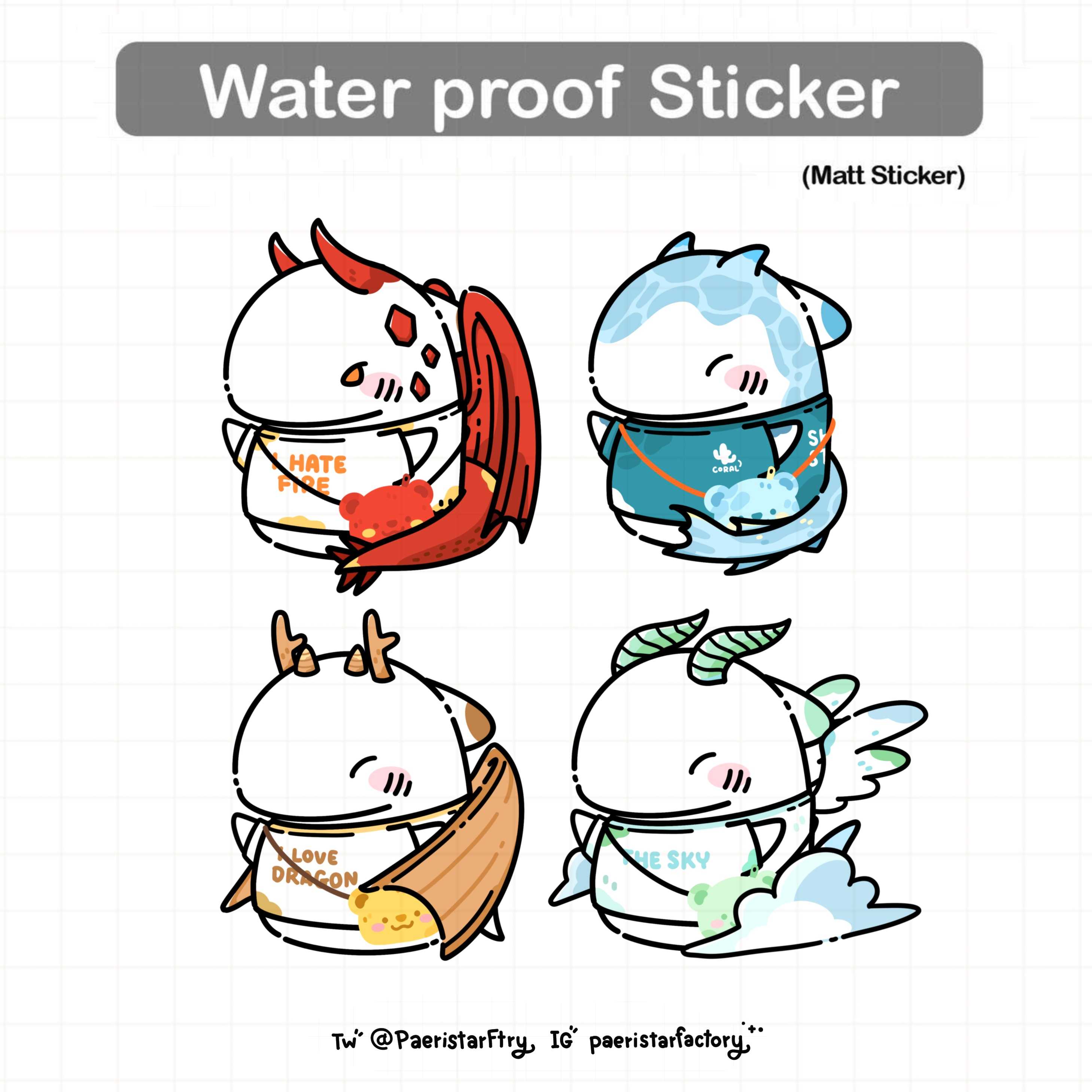 MoShark Stickers - Dragon Series