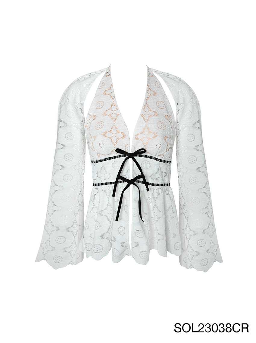 SABINA | JANESUDA x SABINA เสื้อแขนยาว (แขนถอดออกได้) Lady Jane รหัส SOL23038 สีขาว