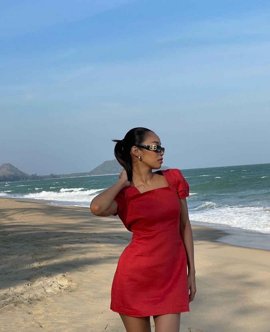 SILA Zoe puff dress - Flame color