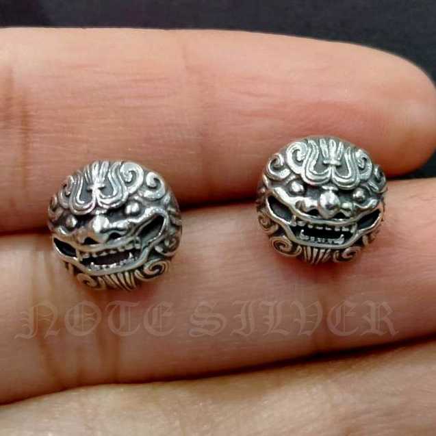 ต่างหูเงินแท้ หน้าสิงโตจีน Sterling Silver 925 NSER2608