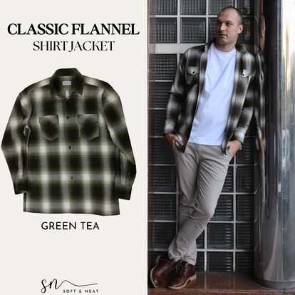 Green tea Classic Flannel​ Shirt
