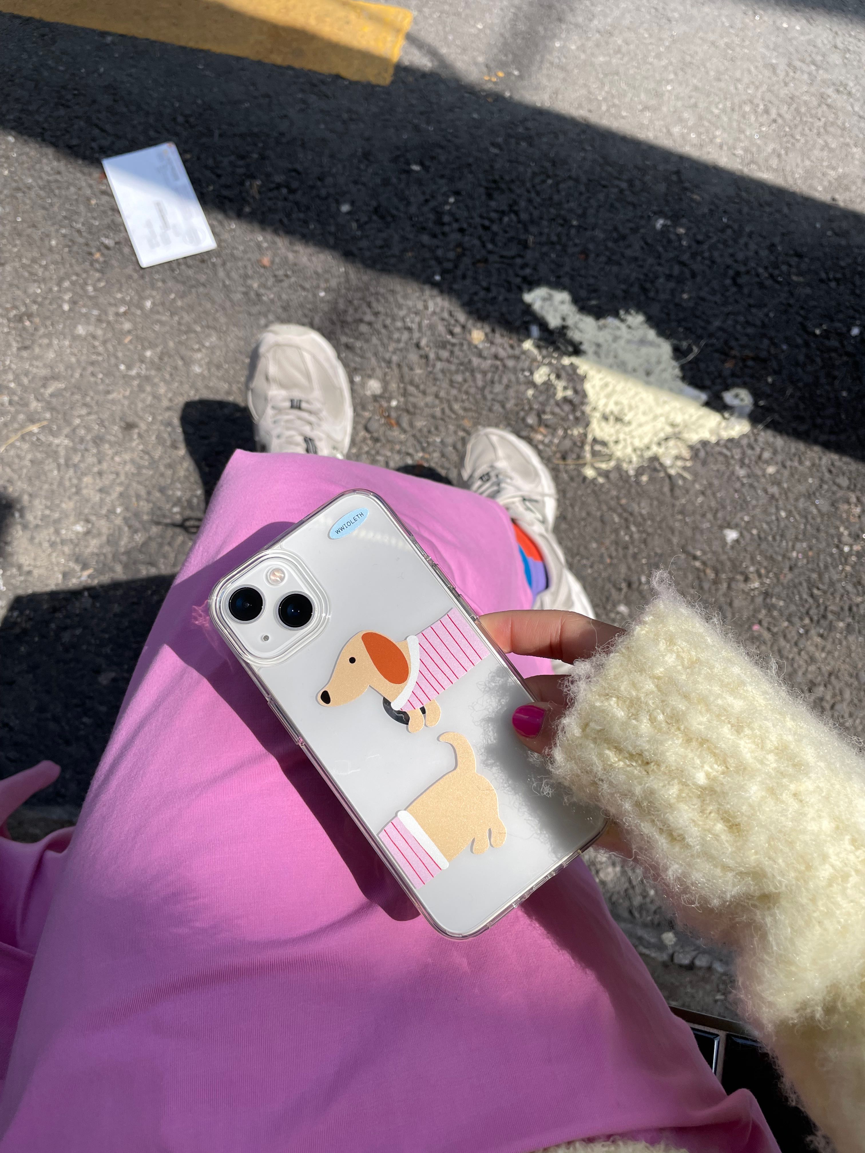 (Preorder) Pink Dachshund Phone Case