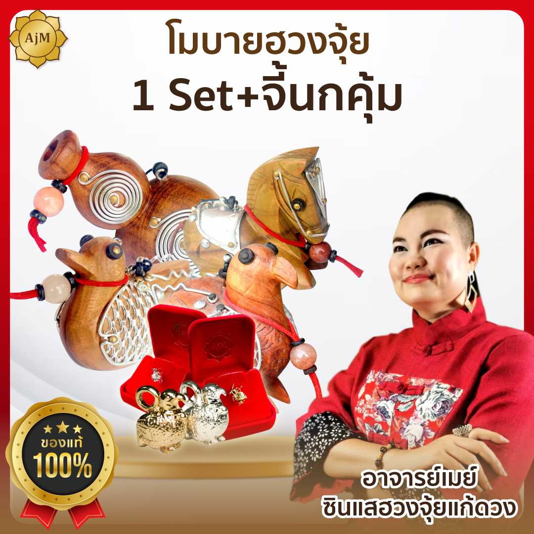 Ajanmay บ้านนี้มีสุข ร่ำรวยเงินทอง  ม้า+เต้า+เป็ด+คุ้ม+จี้เงินทอง+เงิน อาจารย์เมย์
