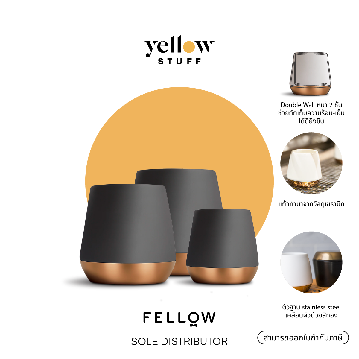 Fellow - Joey Double Wall Ceramic Mugs