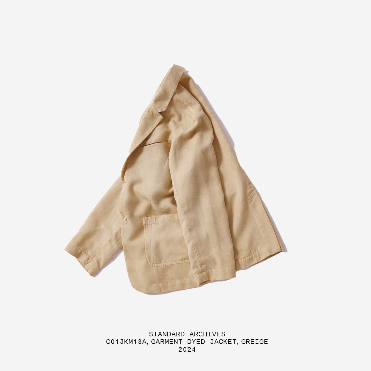 C01JKM13A,แจ็คเก็ต GARMENT DYE,GREIGE