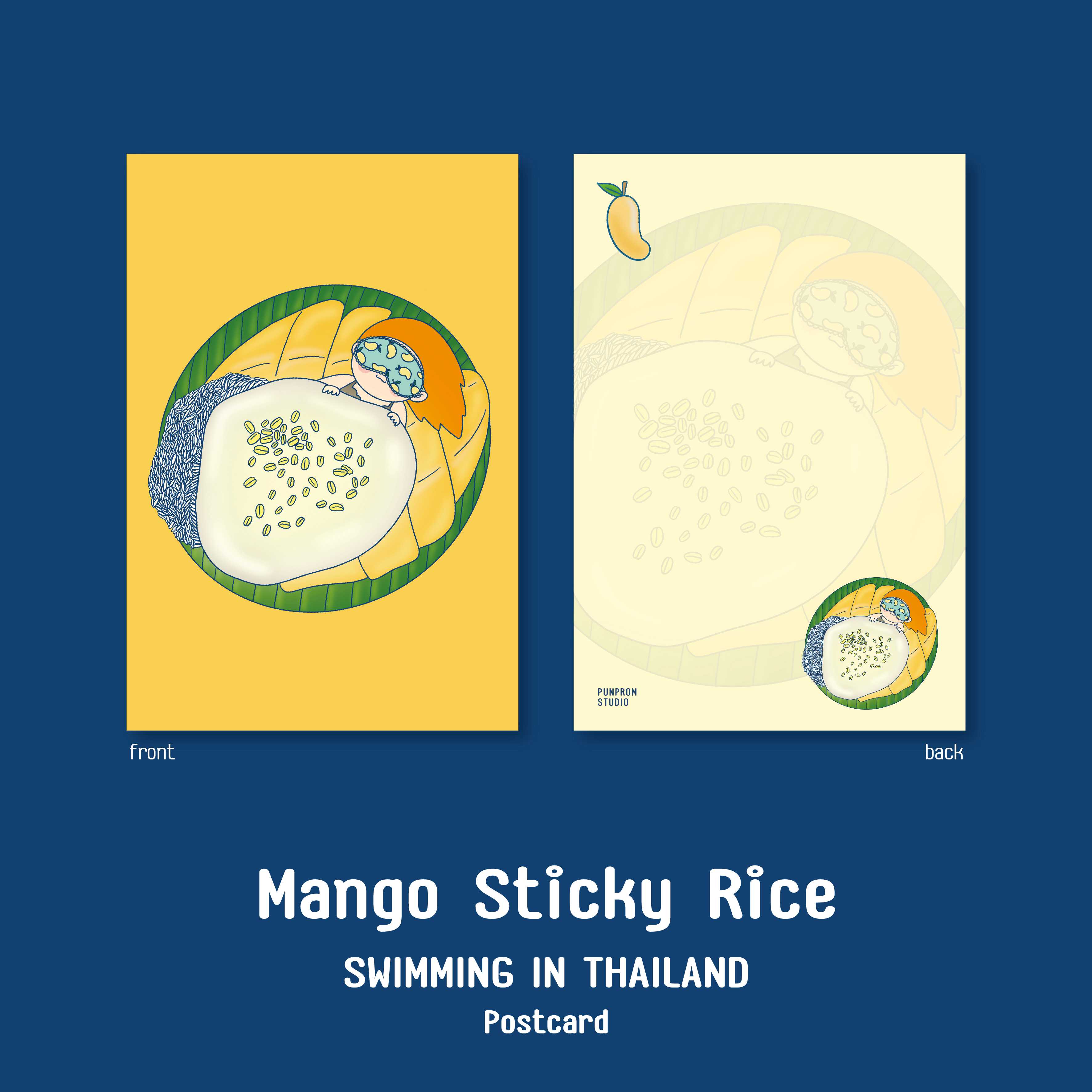POSTCARD  : Mango Sticky rice Swimming in Thailand