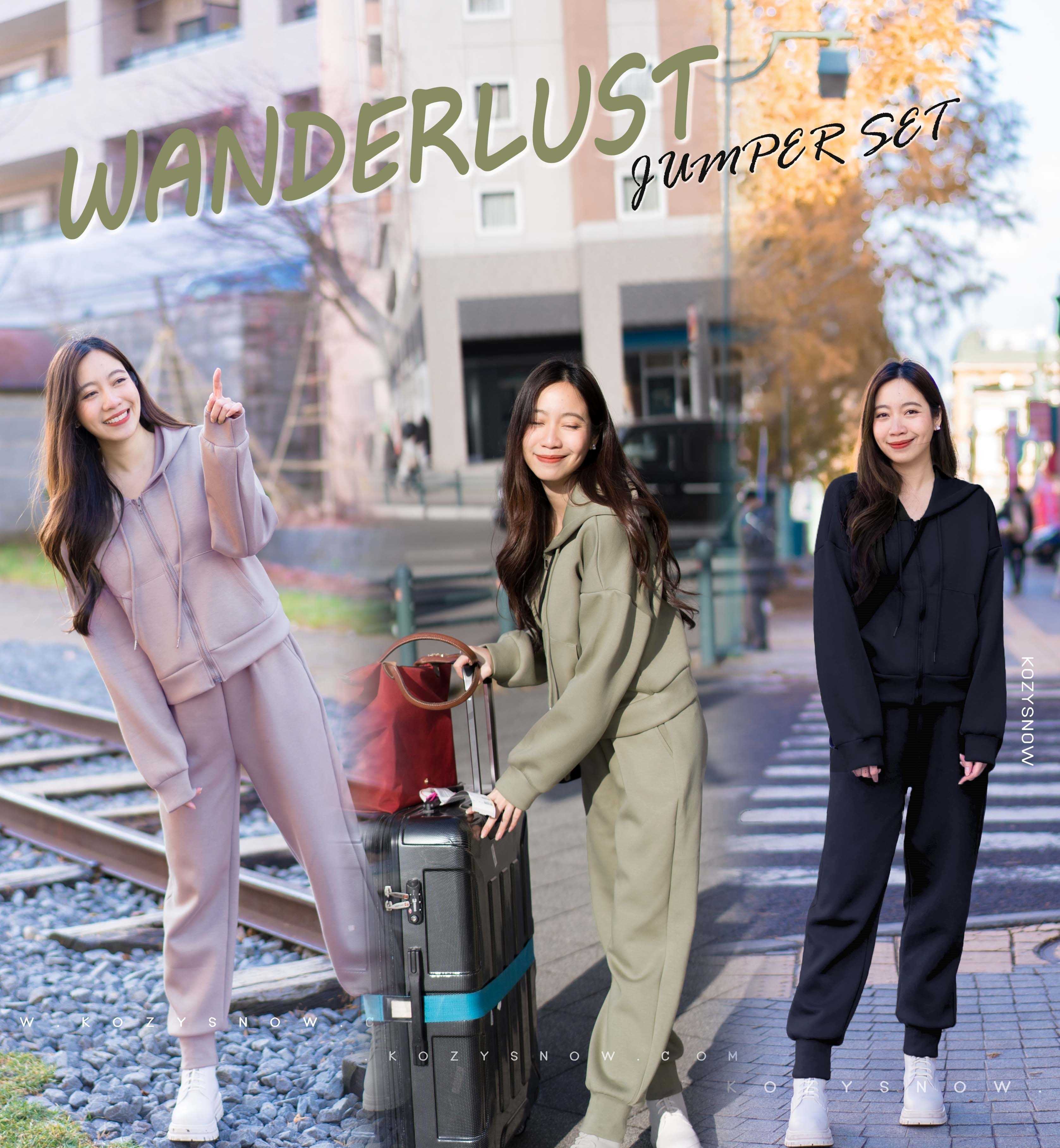 T0021 WANDERLUST JUMPER SET Set เสื้อมีฮู้ด+กางเกง งานดี ใส่สวย อุ่นสบาย มี 3 สี