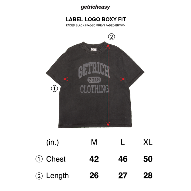 Label logo boxy fit tee Faded Brown | LINE SHOPPING