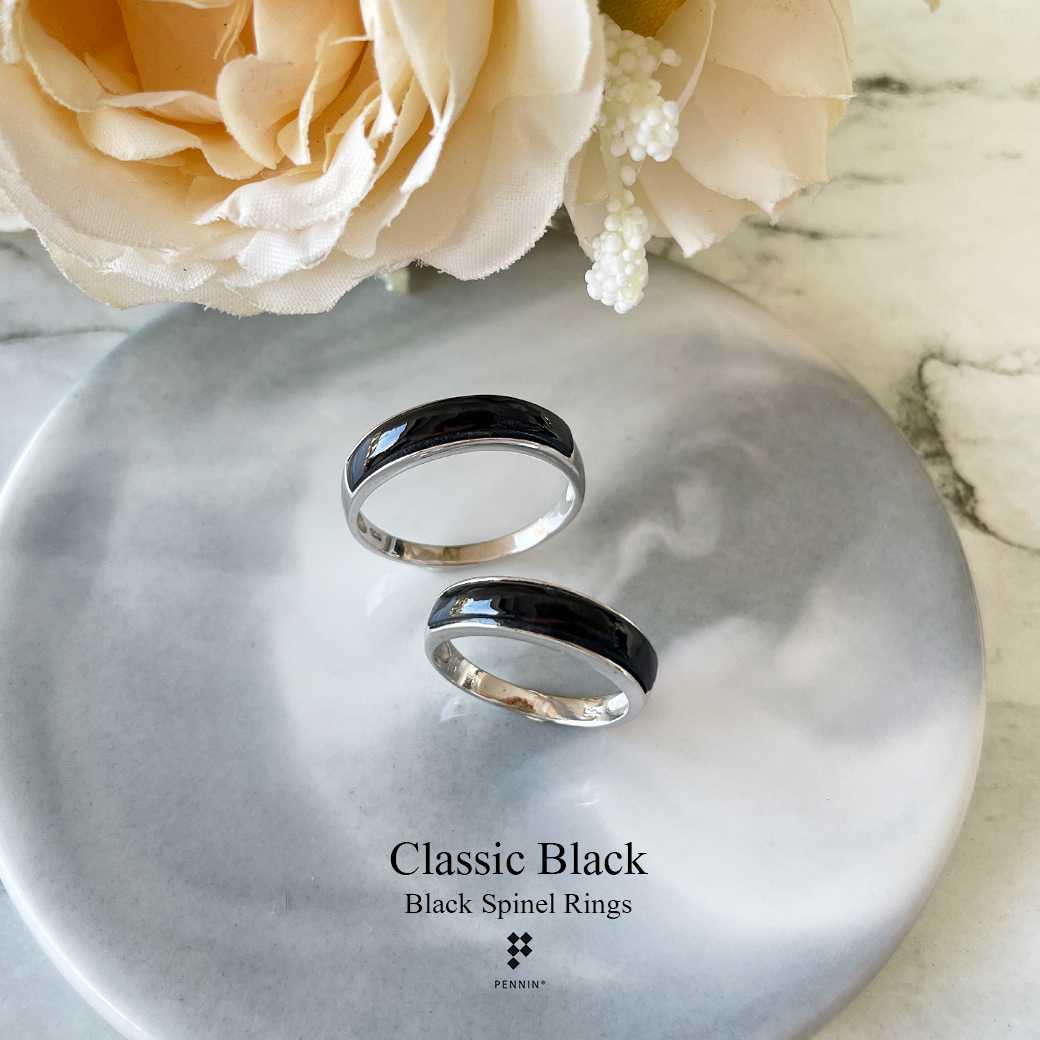 [SALE20%] R727Classic Black Ring แหวนนิล 4mm ปัดเงา เงินชุบทองขาว ดึงดูดโชคลาภ ปกป้องคุ้มครอง