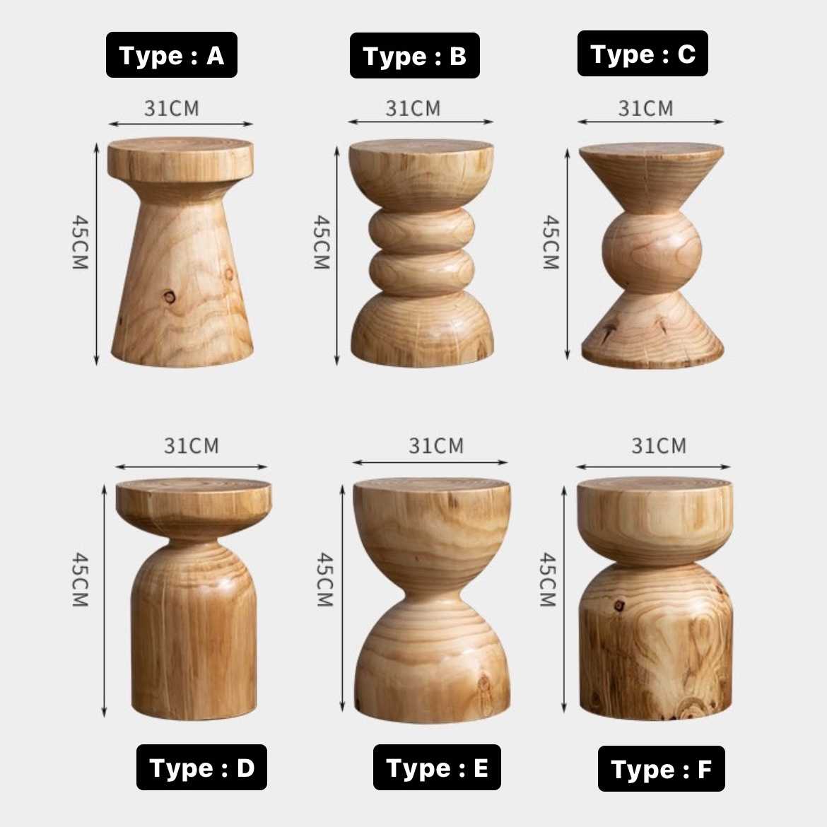 Pine wood Stool / Side Table | LINE SHOPPING