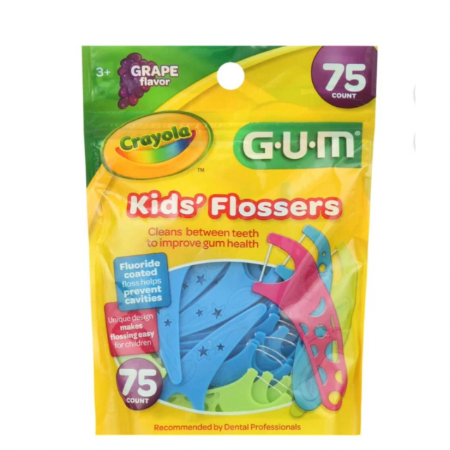  ไหมขัดฟันแบบมี XYLITOL crayola kid flossers gum จาก USA