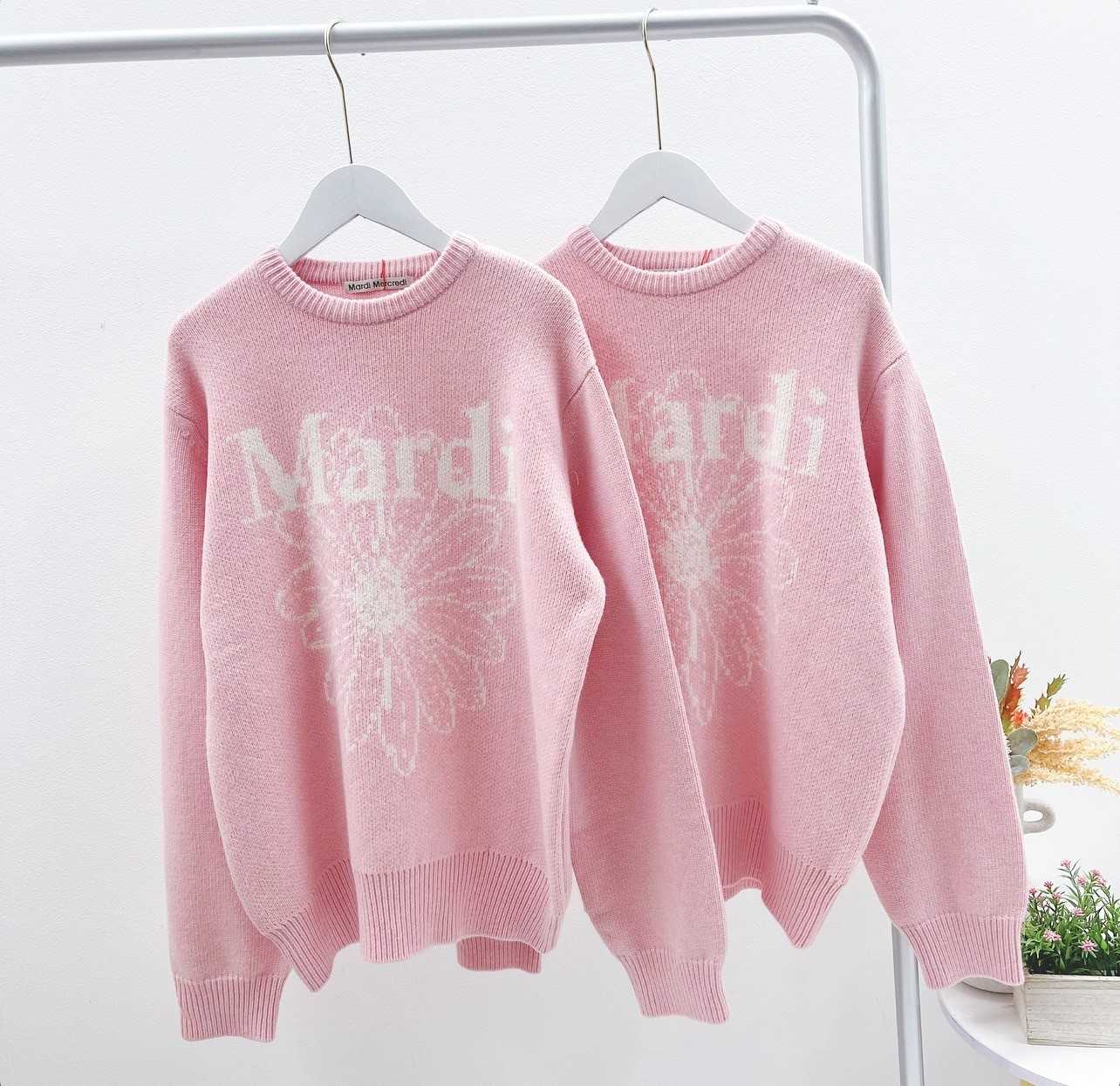 Mardi  Flower Cashmere pullover (Ivory Pink)