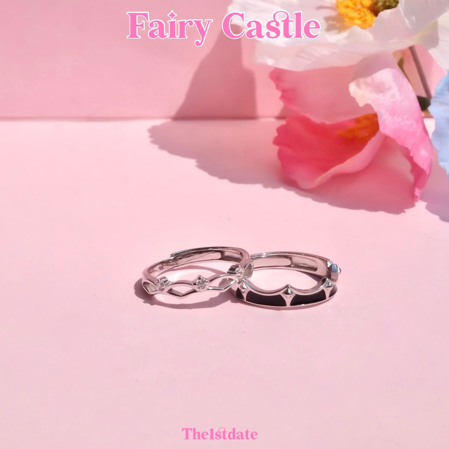 แหวนคู่รุ่น fairy Castle- ส่งฟรี s925