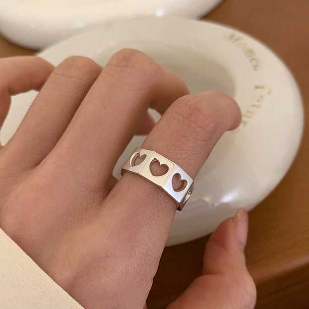 [พร้อมส่ง] 💍 แหวนลายหัวใจมินิมอล | QF001