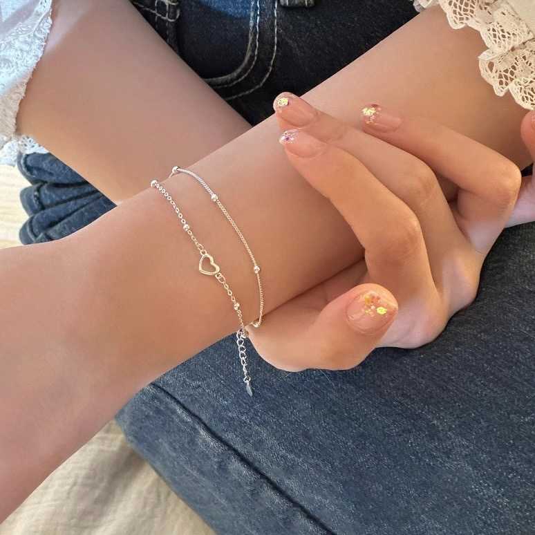[พร้อมส่ง] ⛓️สร้อยข้อมือ ลายหัวใจมินิมอล 🩶| QG001
