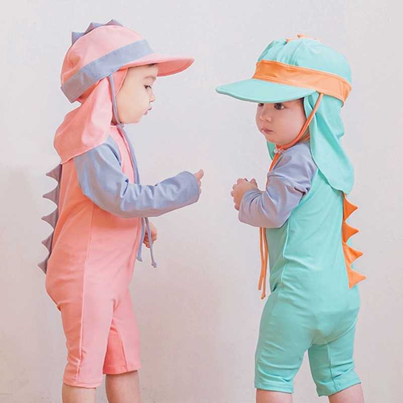 Preorder10-12วัน- ชุดว่ายน้ำ พร้อมหมวก/ Sz80-130cm