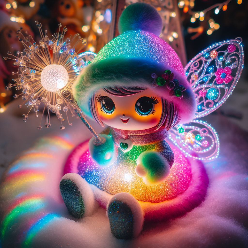 ตุ๊กตานางฟ้าสีรุ้งเรืองแสง Rainbow glowing fairy doll  สินค้า เป็นรูปแบบ  Digital files #All