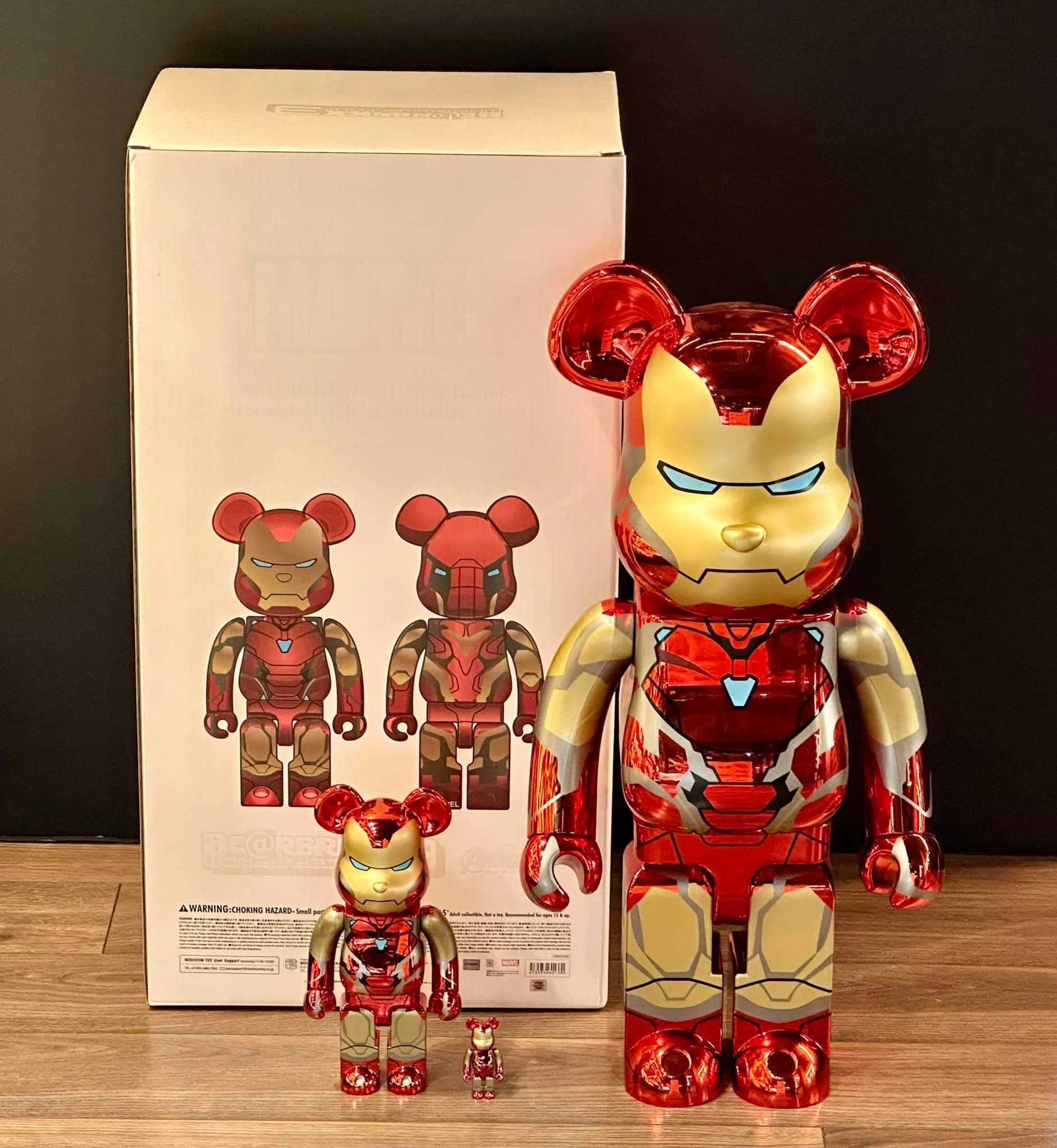 Be@rbrick Ironman Mark 85 Chrome 100%+400% , 1000%