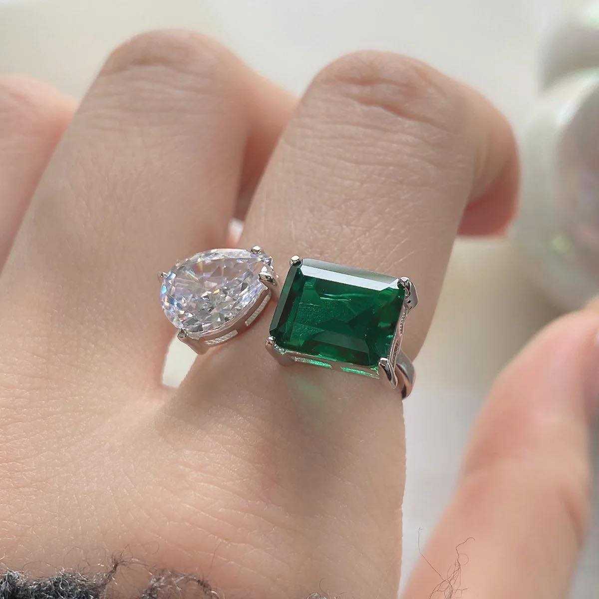 pear and emerald ring