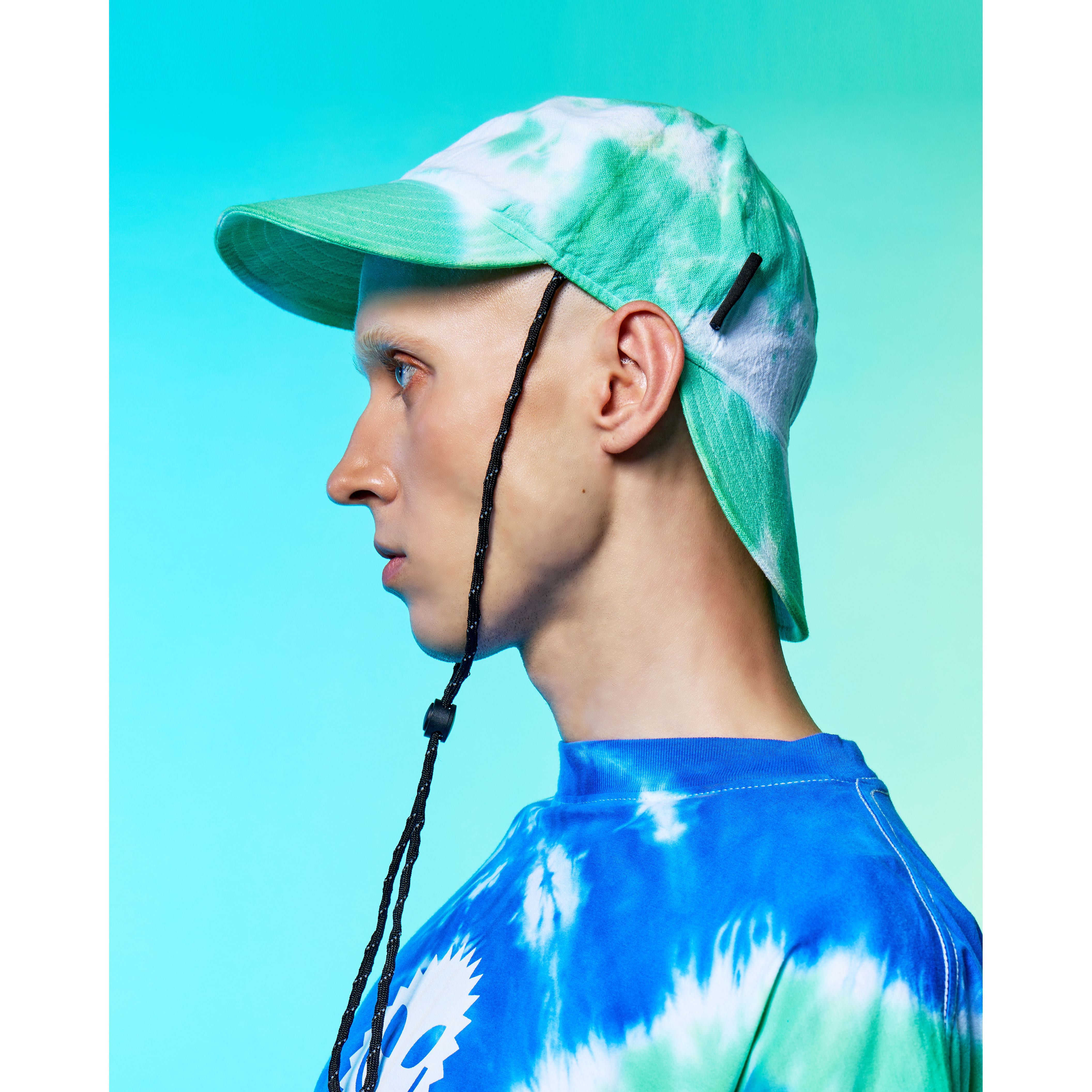 TIE DYE COTTON FRONT-BACK DOUBLE BRIM CAP | หมวกแก๊ป สองปีกหน้าหลัง มัดย้อม ผ้าฝ้าย
